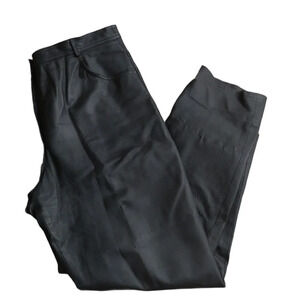 Tellement Vous  Black Leather Pants High Rise 12/13